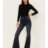 Shyanne Women's Dark Wash High Rise Eden Stretch Flare Jeans