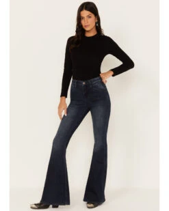 Shyanne Women's Dark Wash High Rise Eden Stretch Flare Jeans