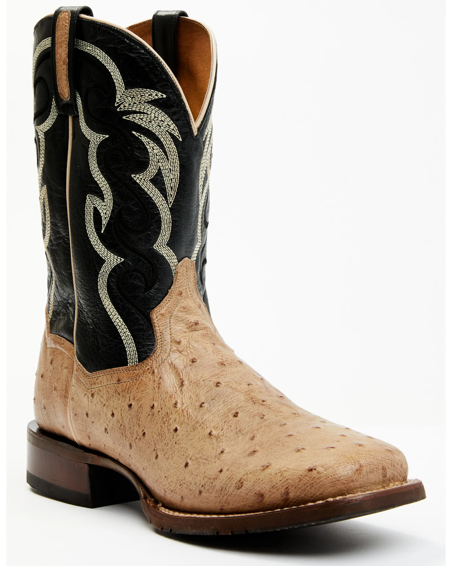 Dan Post Men's Hand Ostrich Quill Western Boots - Broad Square Toe - Image 6