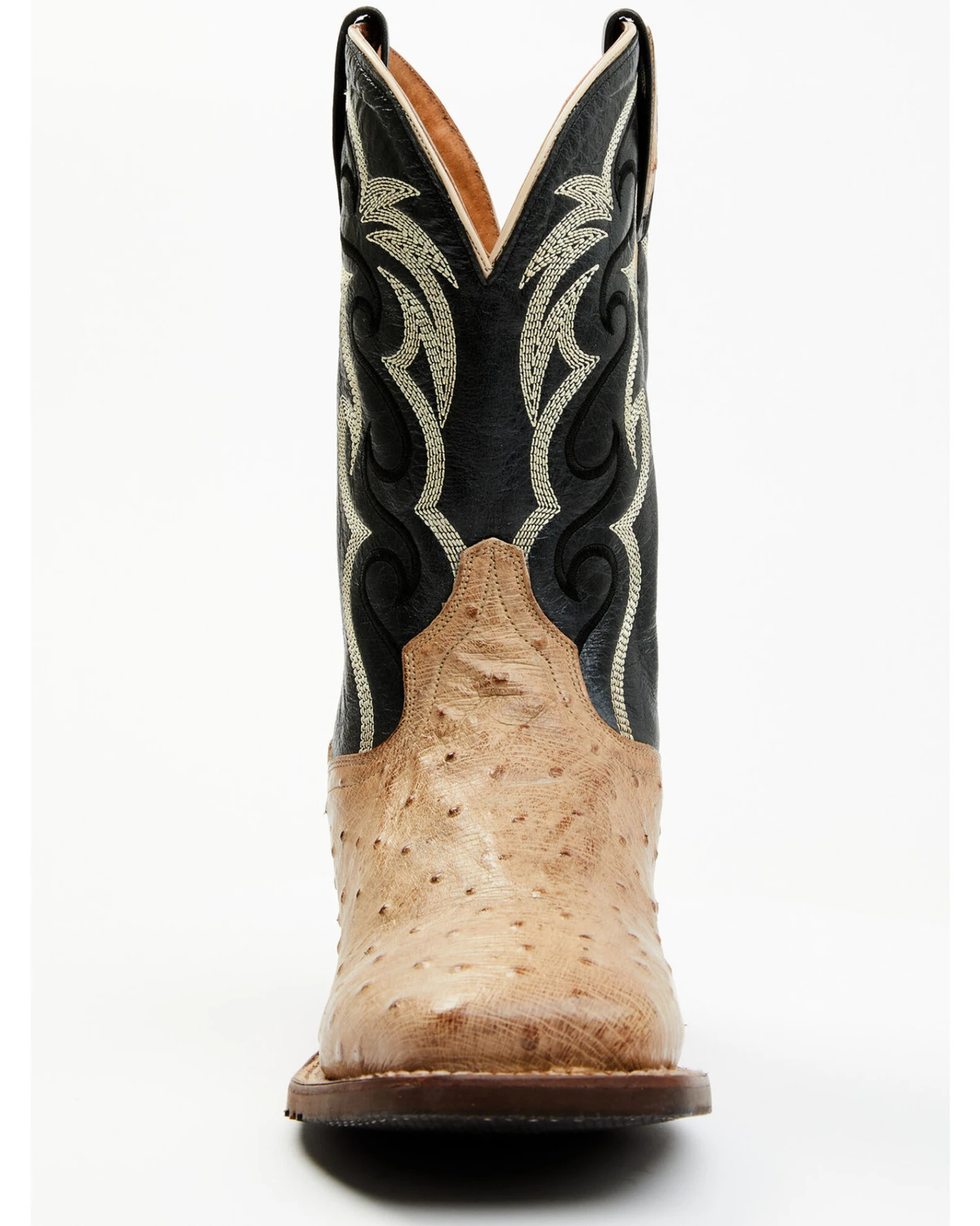 Dan Post Men's Hand Ostrich Quill Western Boots - Broad Square Toe - Image 3