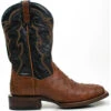 Dan Post Men's 11" Bay Apache Hand Quill Ostrich Exotic Western Boots - Broad Square Toe