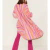 Free People Women's Pink Tiger Knit Duster