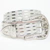 Wonderwest Women's Silver Glass Rhinestone Belt