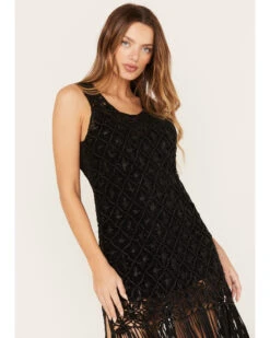 Wonderwest Women's Fringe Hem Mini Dress