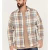 Brothers & Sons Men's Casual Plaid Print Long Sleeve Woven Shirt