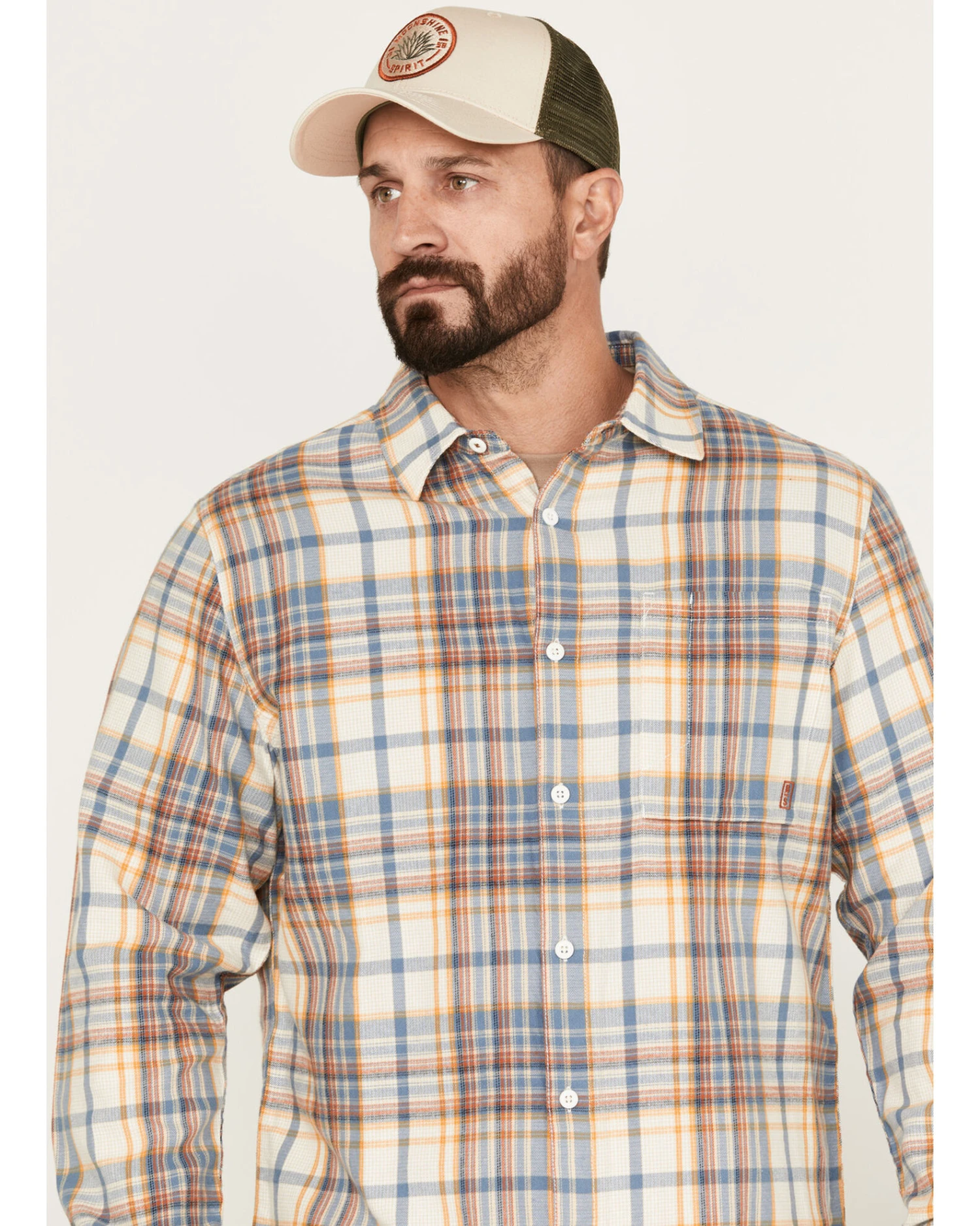 Brothers & Sons Men's Casual Plaid Print Long Sleeve Woven Shirt - Image 2