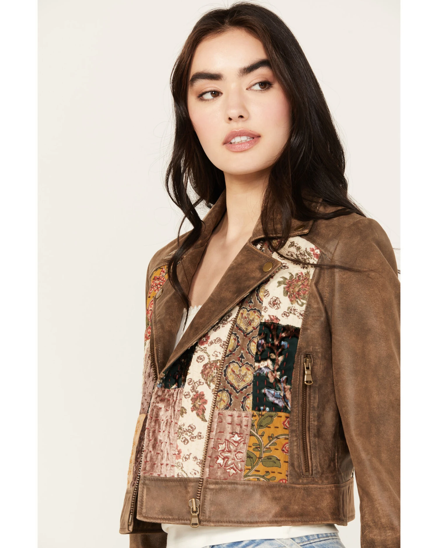 Cleo + Wolf Women's Patchwork Leather Moto Jacket - Image 4