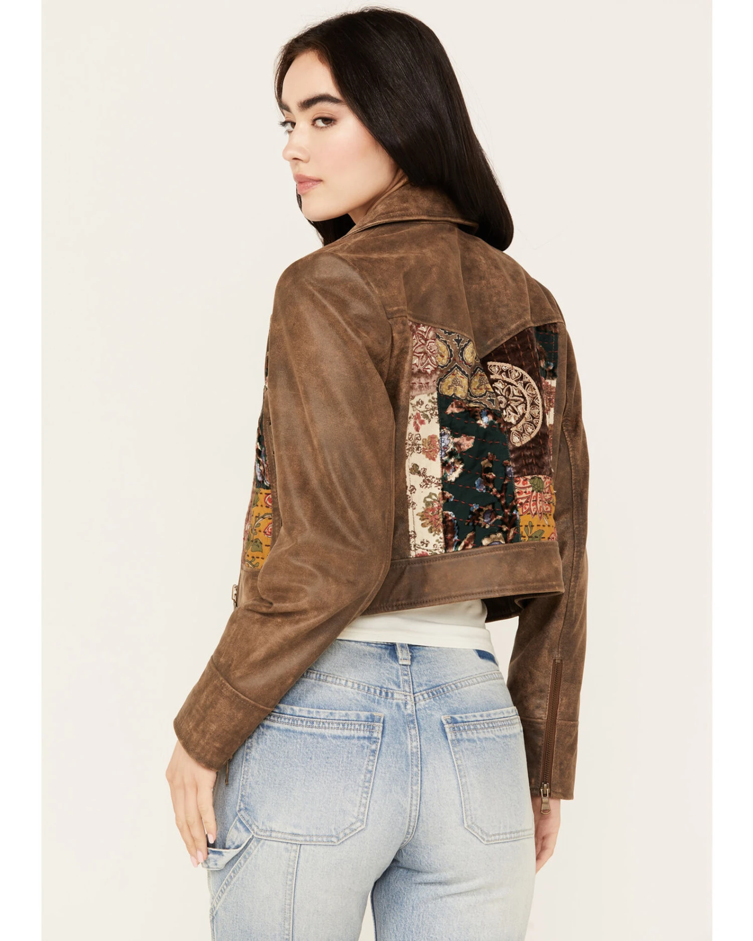 Cleo + Wolf Women's Patchwork Leather Moto Jacket - Image 2