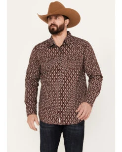 Moonshine Spirit Men's Gypsy Print Long Sleeve Western Snap Shirt