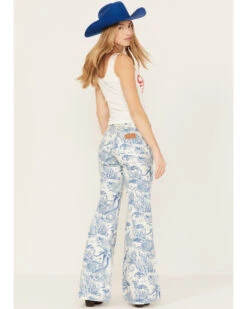 Wrangler Women's High Rise Nautical Print Wanderer Flare Jeans