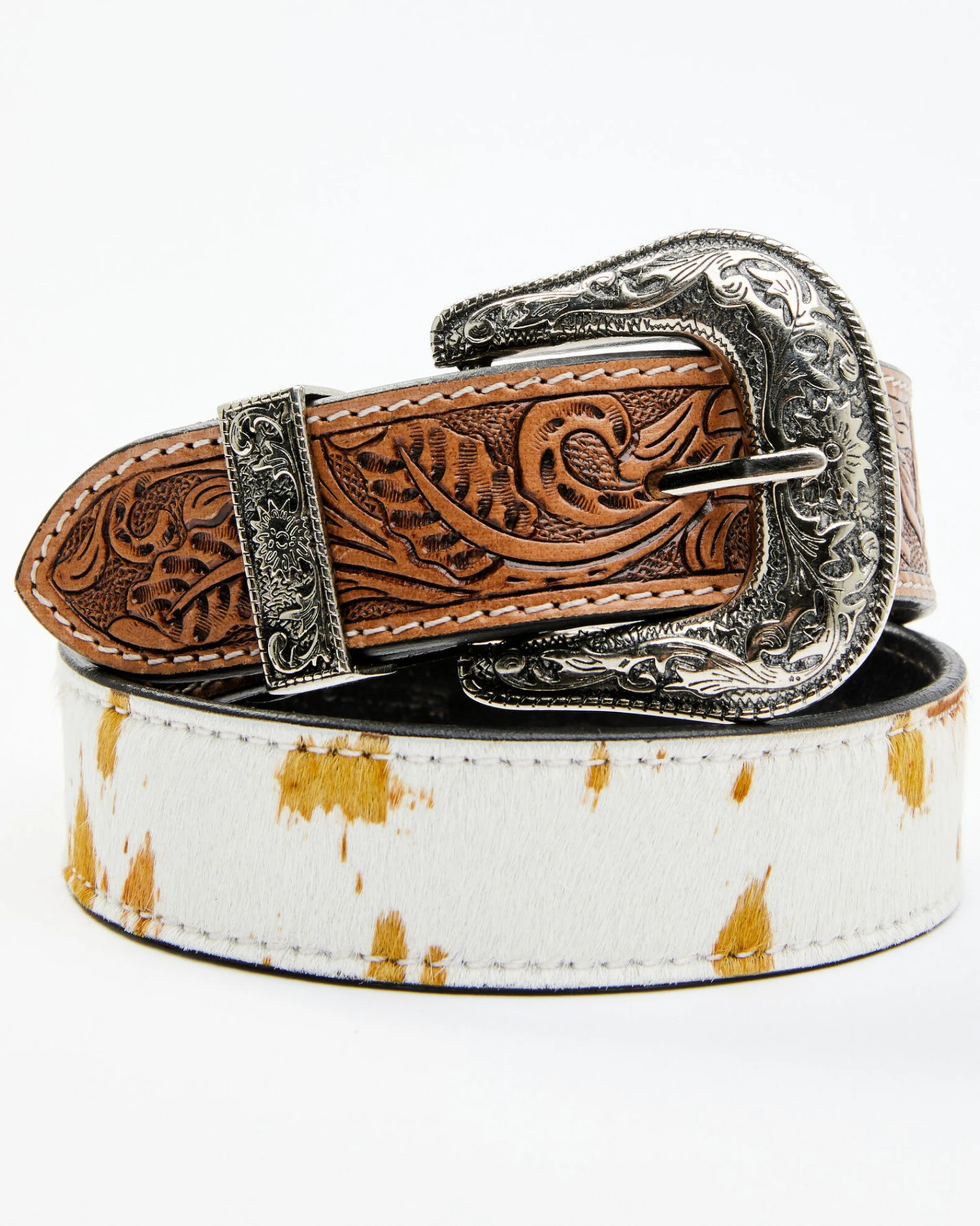 Shyanne Women's Cowhide And Floral Tooled Belt