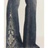 Rock & Roll Denim Women's Medium Wash Mid Rise Southwestern Print Trouser Jeans