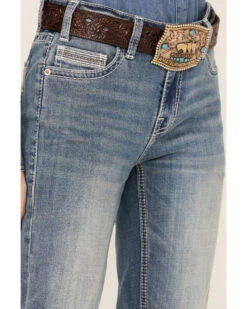 Rock & Roll Denim Women's Light Wash Mid Rise Bootcut Jeans