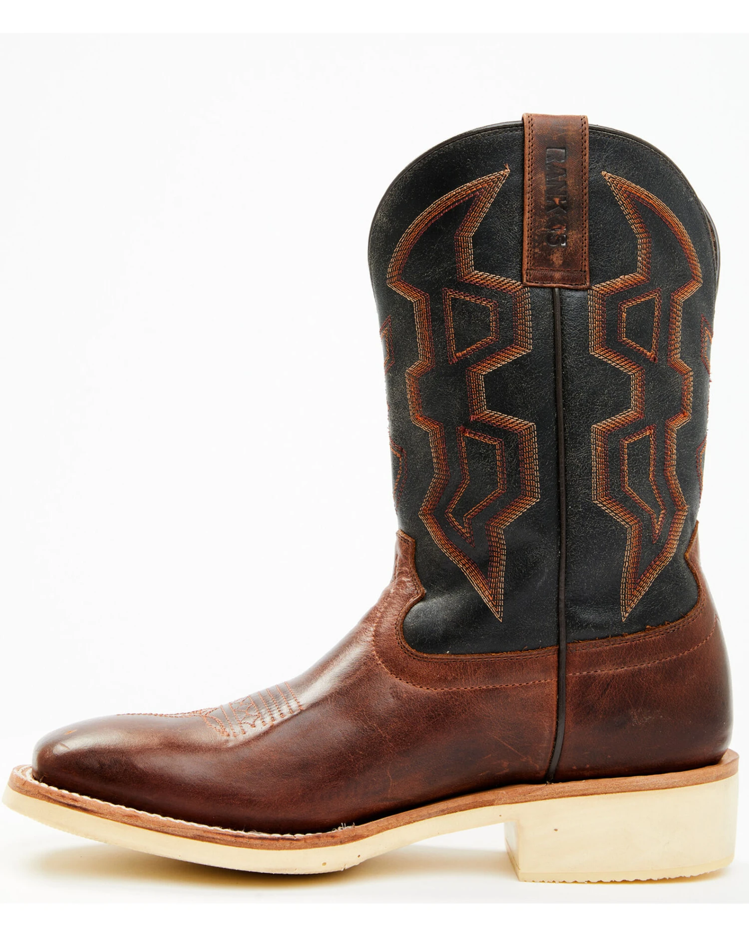 RANK 45 Men's Bullet Saddle Western Performance Boots - Broad Square Toe - Image 5