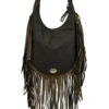 American West Women's Southwestern Tapestry Studded Fringe Crossbody