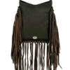 American West Women's Studded Fringe Crossbody Messenger