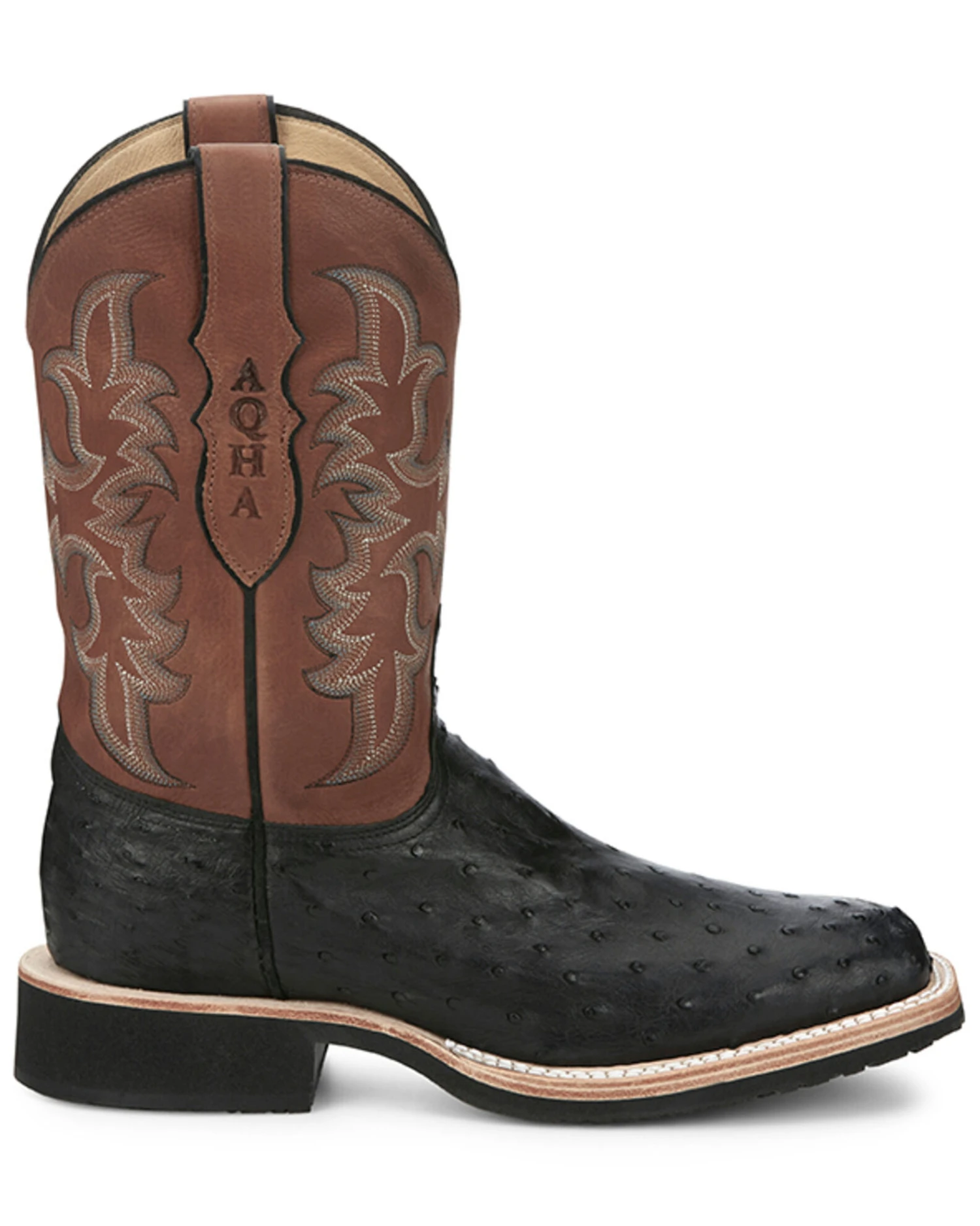Justin Men's Drover Exotic Full Quill Ostrich Western Boots - Broad Square Toe - Image 2