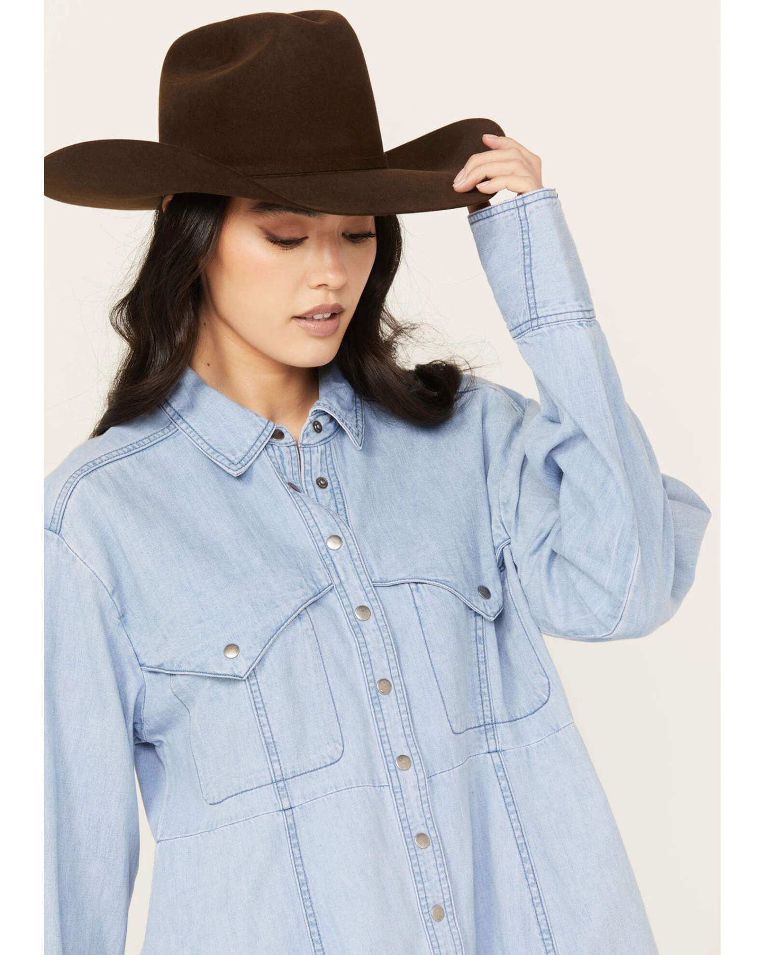 Free People Women's Sammi Denim Mini Dress - Image 3