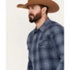 Blue Ranchwear Men's Lander Plaid Print Long Sleeve Western Snap Shirt