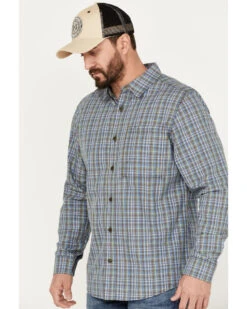 Brothers & Sons Men's Wewoka Plaid Print Long Sleeve Button-Down Western Shirt
