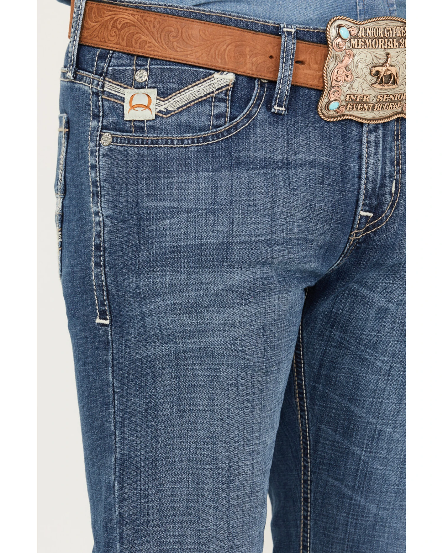 Cinch Men's Ian Medium Stonewash Slim Boot Performance Stretch Denim Jeans - Image 4