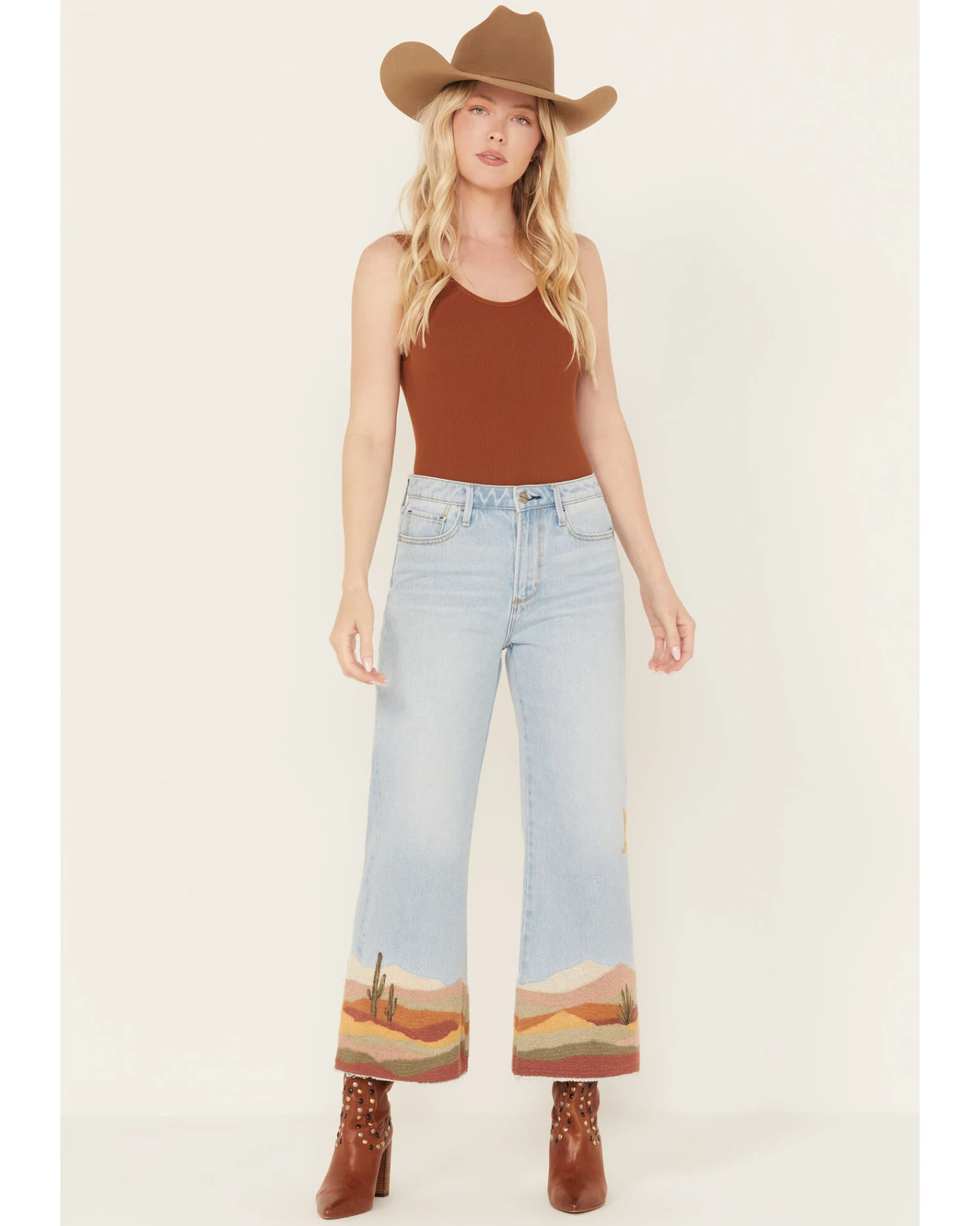 Driftwood Women's Desperado Light Wash High Rise Cropped Charlee Jeans