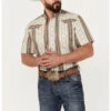 Roper Men's West Made Southwestern Striped Print Short Sleeve Snap Western Shirt