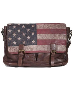 Scully Patriotic Brown Leather Crossbody