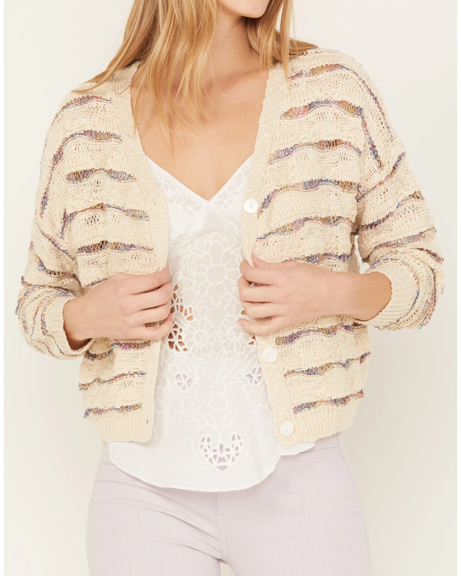 Molly Bracken Women's Striped Button Down Cardigan - Image 2