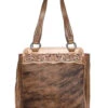 Montana West Women's Brown Floral Tooled Hair-On Leather Concealed Carry Tote Bag