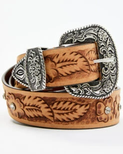 The Leathery Women's Rhinestone Snaps Leather Belt