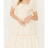 Band Of The Free Women's Crochet Trim Front Maxi Dress