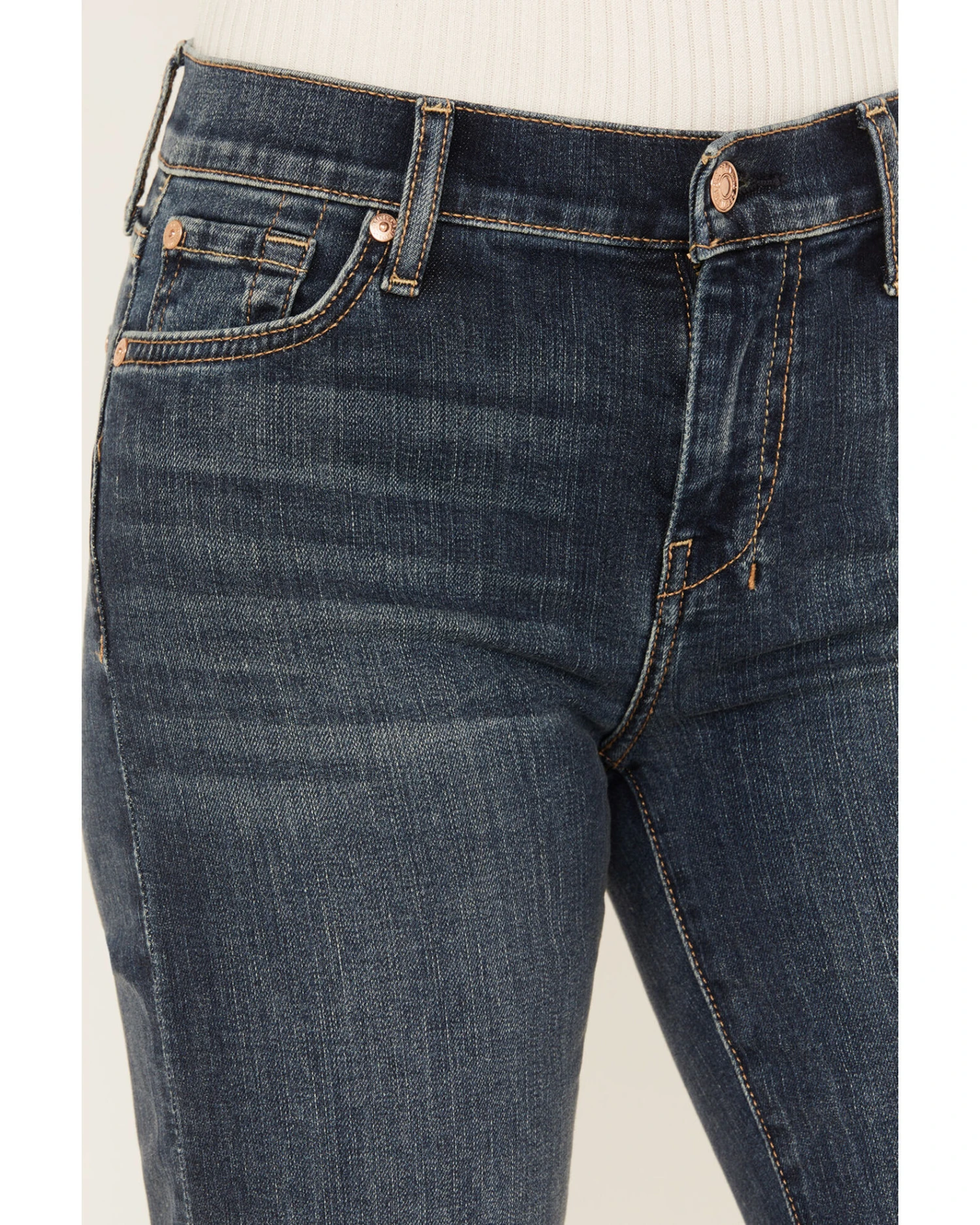 7 For All Mankind Women's Bairfate Dark Wash Mid Rise Dojo Jeans - Image 4