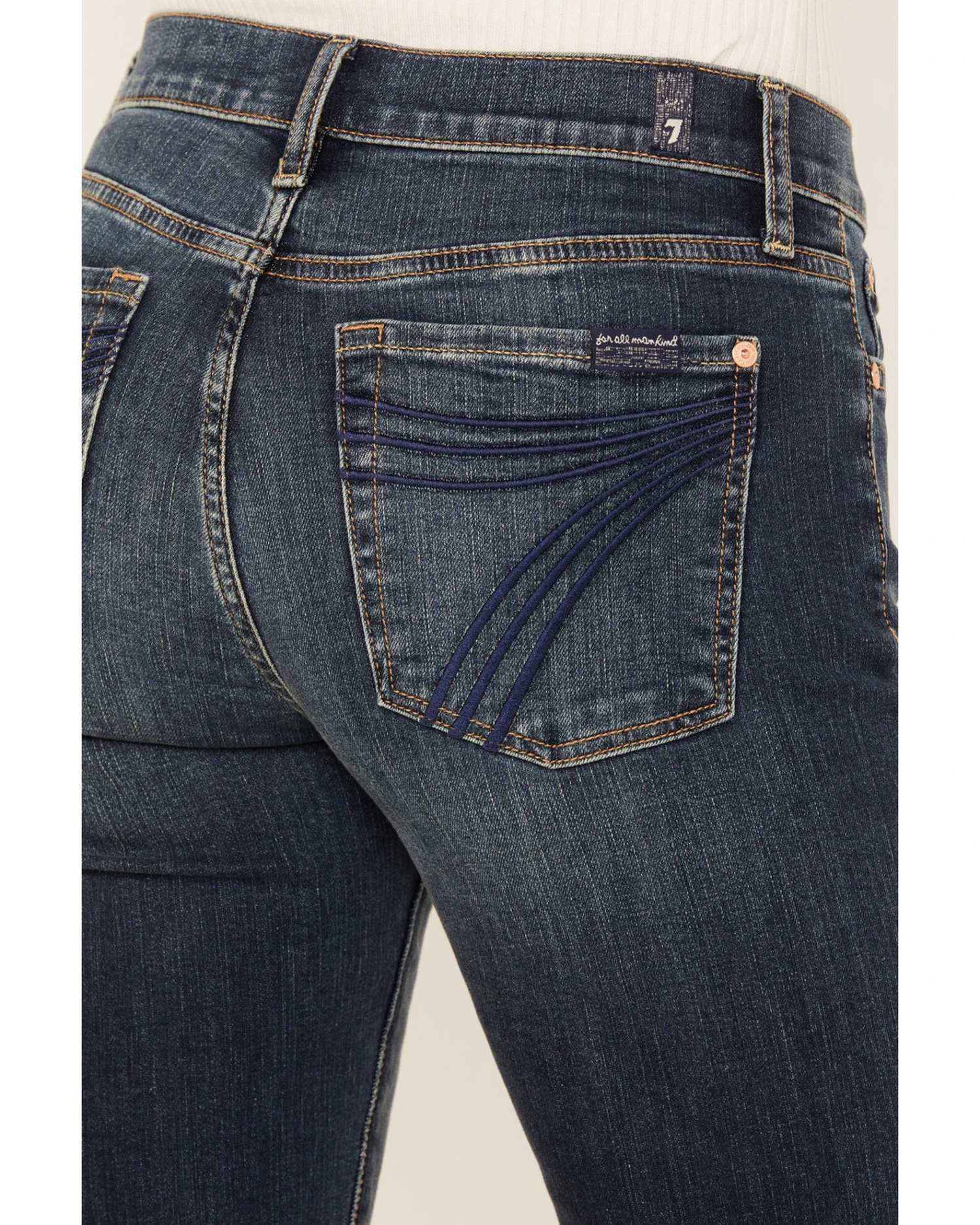 7 For All Mankind Women's Bairfate Dark Wash Mid Rise Dojo Jeans