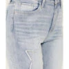 Ceros Women's Light Wash High Rise Starred Flare Stretch Jeans
