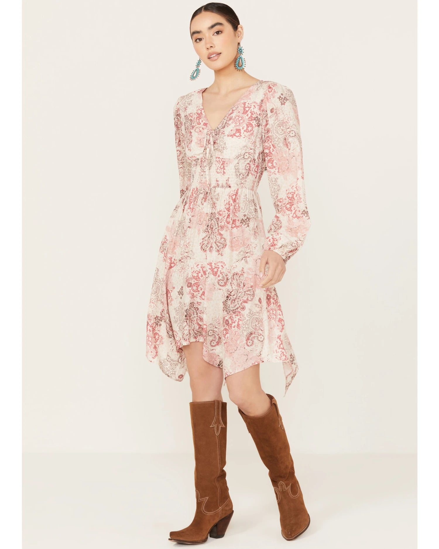 Beyond The Radar Women's Print Hanky Hem Dress - Image 2