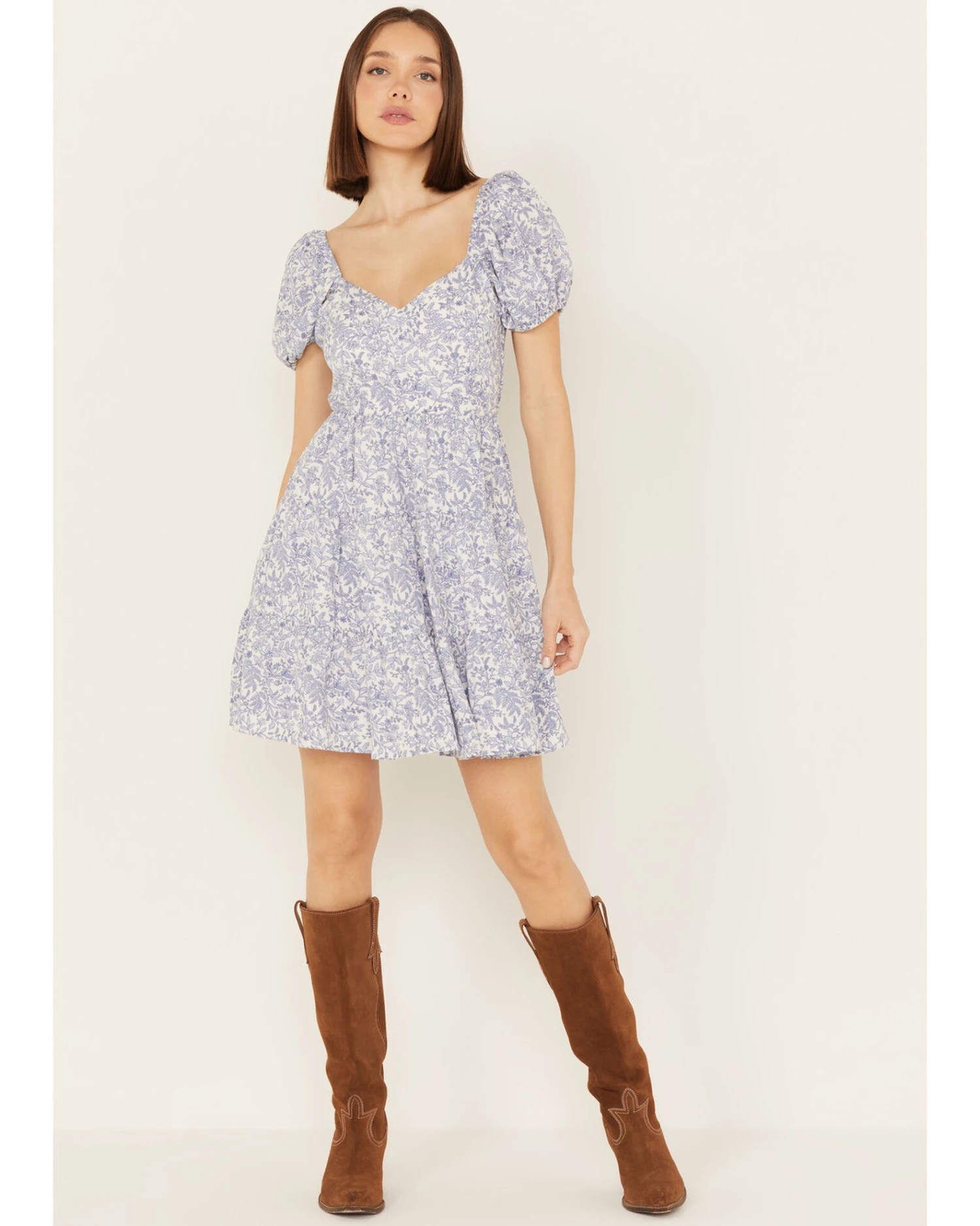 Yura Women's Floral Short Sleeve Mini Dress - Image 3