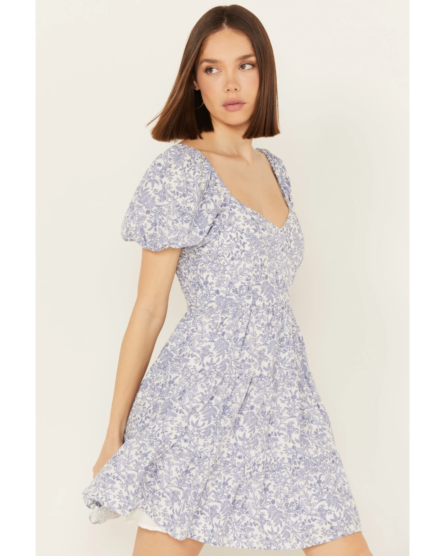 Yura Women's Floral Short Sleeve Mini Dress