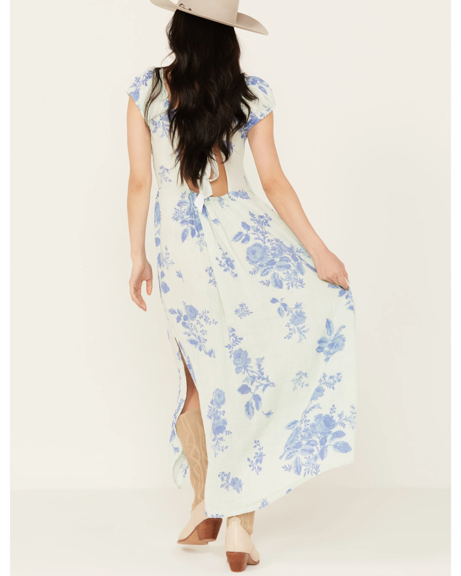 Free People Women's Floral Forget Me Not Midi Dress - Image 2