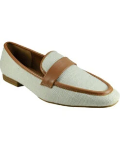 Band Of The Free Women's Flat Linen Loafer - Moc Toe