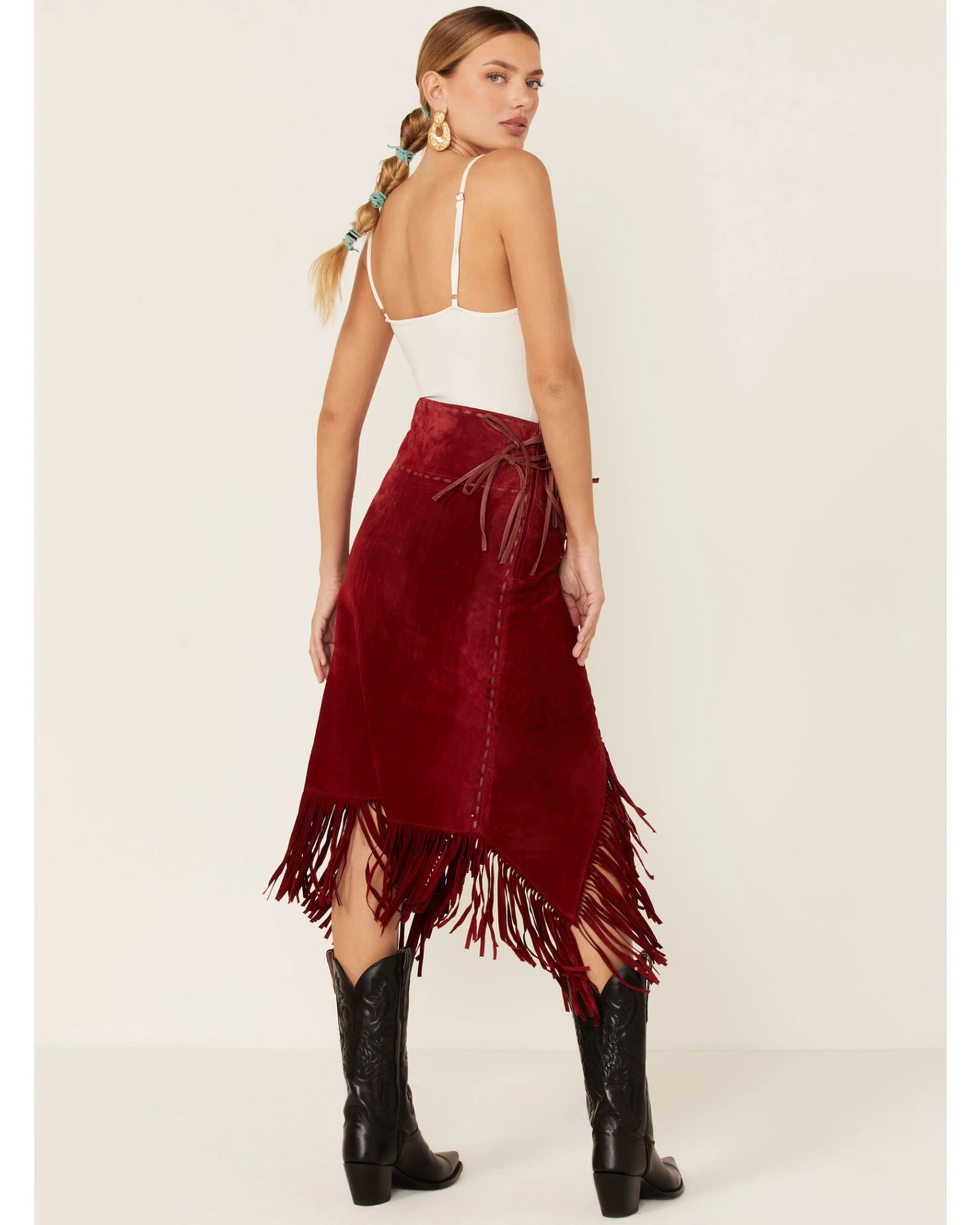 Scully Women's Suede Leather Fringe Skirt - Image 3