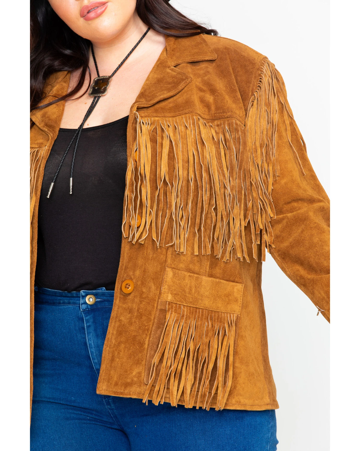 Liberty Wear Women's Suede Fringe Jacket - Plus - Image 4