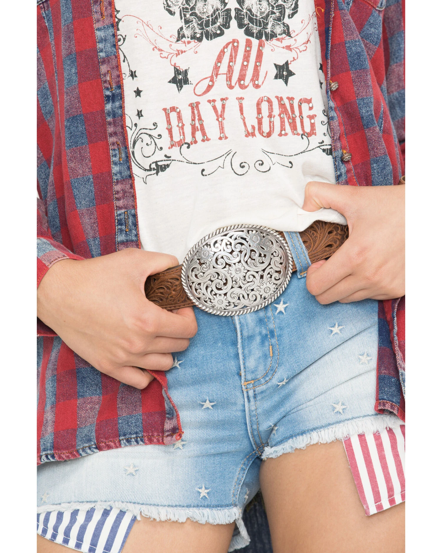 Tony Lama Floral Cutout Leather Belt - Image 3