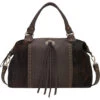 American West Chocolate Cow Town Large Convertible Zip Top Satchel
