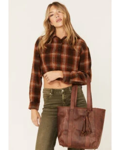 Cleo + Wolf Women's Brown Leather Tote Handbag