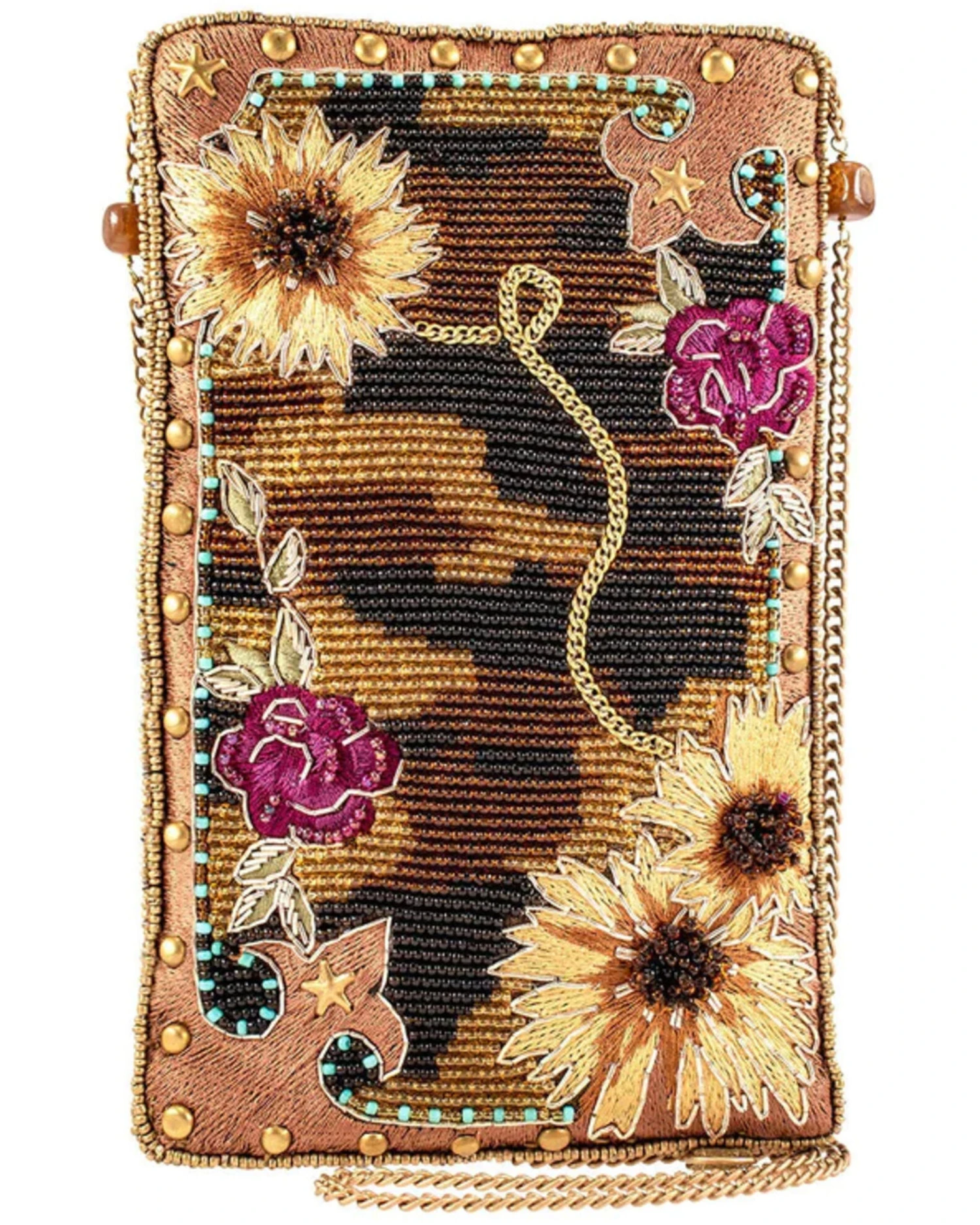 Mary Frances Women's Out On The Prairie Handmade Sunflower Embroidered Crossbody Phone Bag - Image 4