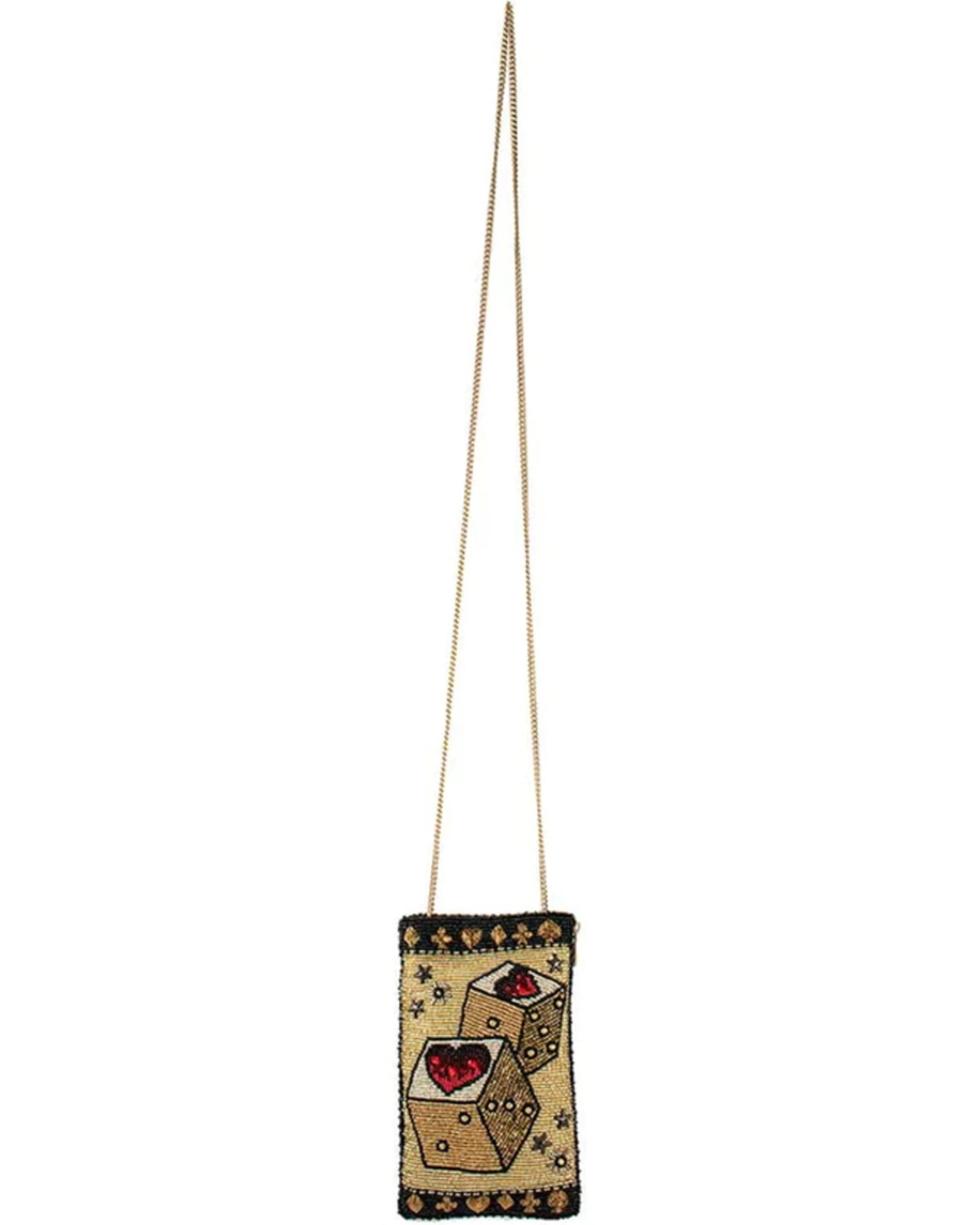 Mary Frances Roll The Dice Gold Beaded Crossbody Phone Bag - Image 5