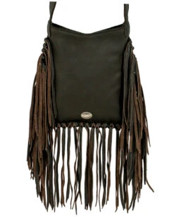 American West Women's Southwestern Tapestry Fringe Saddle Crossbody