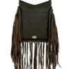 American West Women's Pony Hair-On Studded Fringe Crossbody